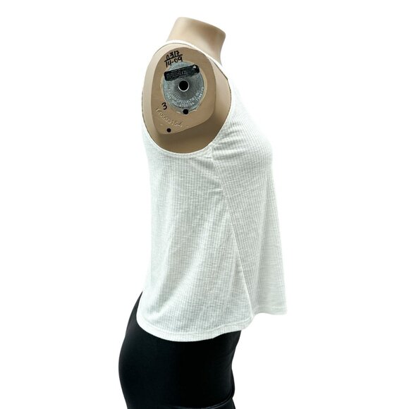 Freshman Rib Racerback Halter Tank Top Lightweight Sleeveless Gauze White Small - Picture 3 of 10